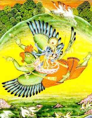 Garuda carrying Vishnu